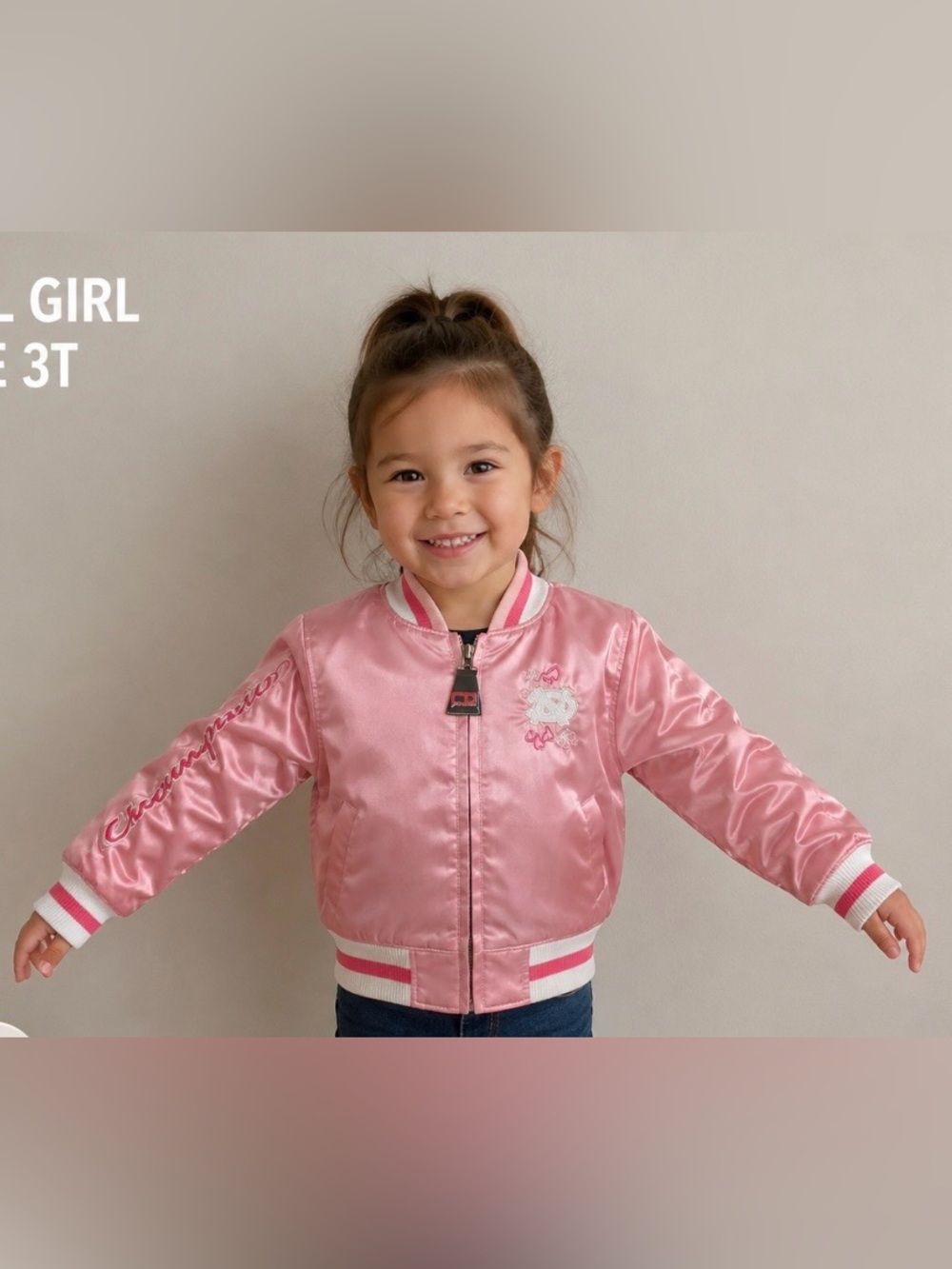 Genuine Stuff NCAA Girls 3T North Carolina Pink Satin Jacket NWT